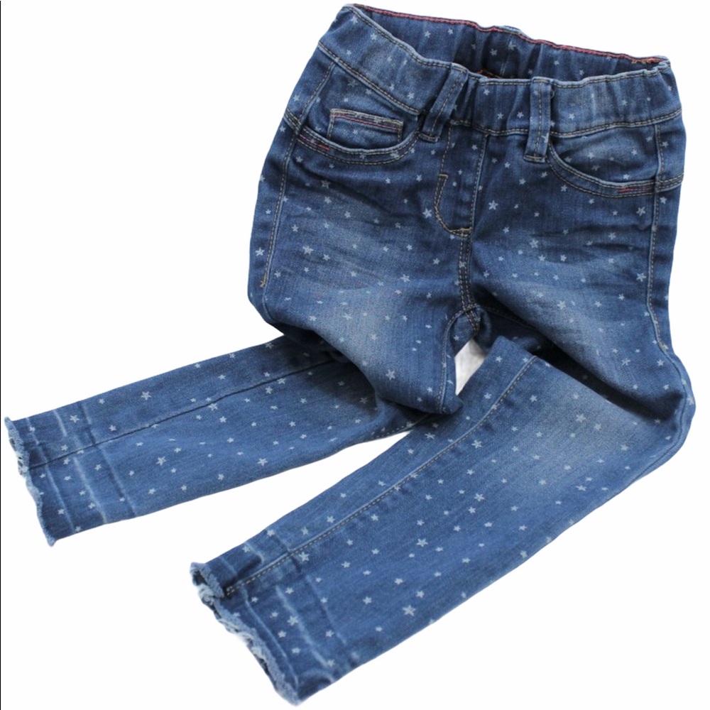 S. OLIVER Girls Jeans Stars Raw Hem Distressed 3-4